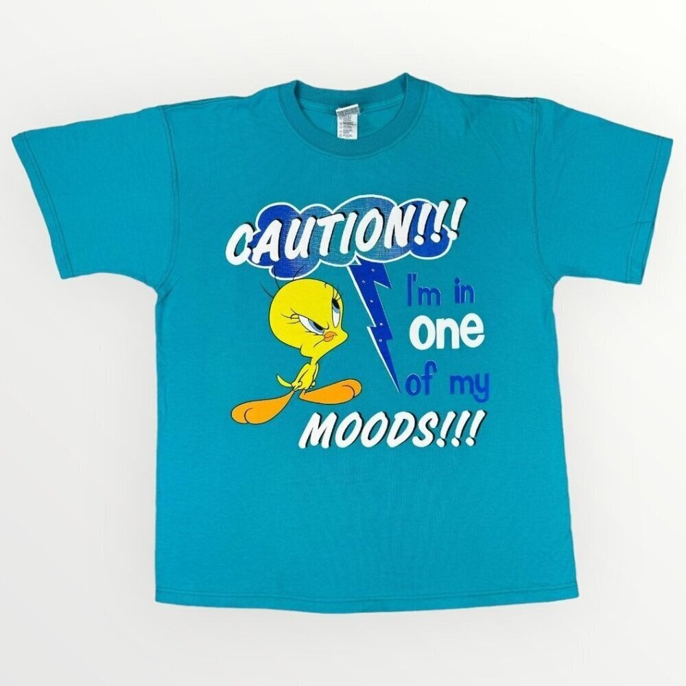 Vintage Looney Tunes Tweety Caution I'm in One of my Moods Short Sleeve T-Shirt